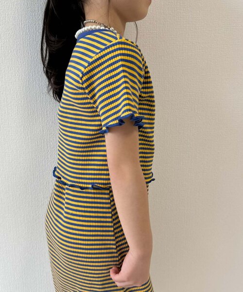 CIAOPANIC TYPY（チャオパニックティピー）の「■【KIDS】ボーダーコンパクトTee（Tシャツ/カットソー・キッズ・ブルー/パープル/ブラック・LARGE/SMALL/XX-LARGE/X-LARGE/MEDIUM）」の4枚目の写真