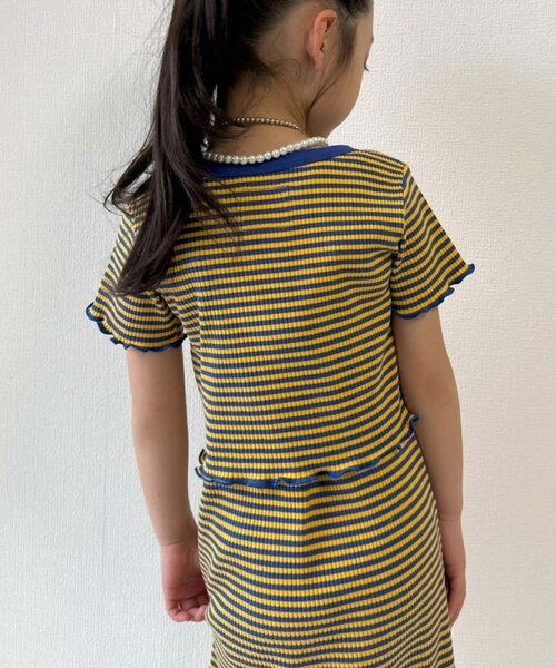 CIAOPANIC TYPY（チャオパニックティピー）の「■【KIDS】ボーダーコンパクトTee（Tシャツ/カットソー・キッズ・ブルー/パープル/ブラック・LARGE/SMALL/XX-LARGE/X-LARGE/MEDIUM）」の5枚目の写真