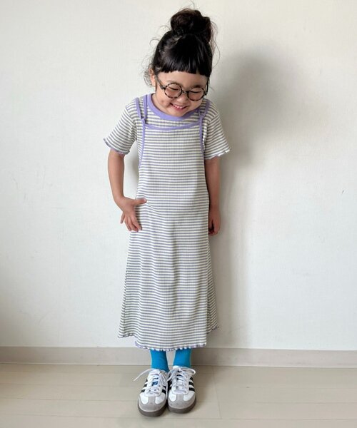 CIAOPANIC TYPY（チャオパニックティピー）の「■【KIDS】ボーダーコンパクトTee（Tシャツ/カットソー・キッズ・ブルー/パープル/ブラック・LARGE/SMALL/XX-LARGE/X-LARGE/MEDIUM）」の8枚目の写真