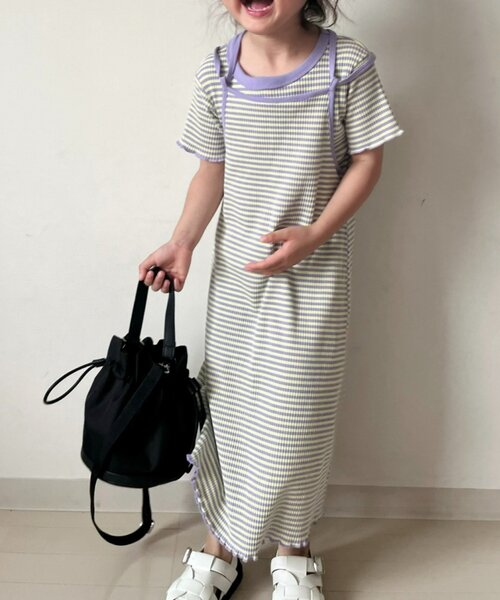 CIAOPANIC TYPY（チャオパニックティピー）の「■【KIDS】ボーダーコンパクトTee（Tシャツ/カットソー・キッズ・ブルー/パープル/ブラック・LARGE/SMALL/XX-LARGE/X-LARGE/MEDIUM）」の10枚目の写真