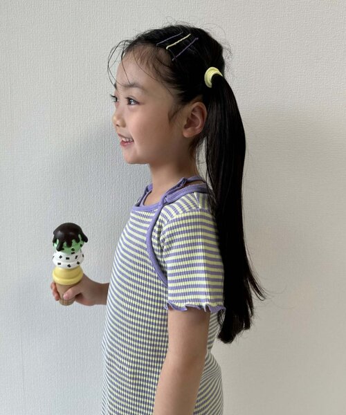 CIAOPANIC TYPY（チャオパニックティピー）の「■【KIDS】ボーダーコンパクトTee（Tシャツ/カットソー・キッズ・ブルー/パープル/ブラック・LARGE/SMALL/XX-LARGE/X-LARGE/MEDIUM）」の12枚目の写真