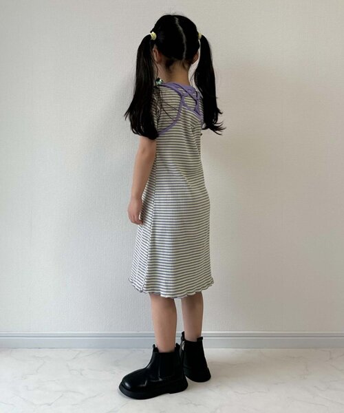 CIAOPANIC TYPY（チャオパニックティピー）の「■【KIDS】ボーダーコンパクトTee（Tシャツ/カットソー・キッズ・ブルー/パープル/ブラック・LARGE/SMALL/XX-LARGE/X-LARGE/MEDIUM）」の15枚目の写真