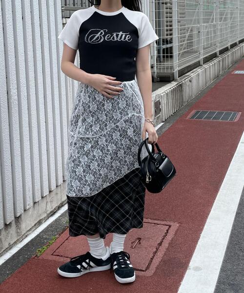 WEGO（ウィゴー）の「WEGO/ラインストーンラグランちびT（Tシャツ/カットソー・レディース・ホワイト系その他/ブラック系その他/ブラウン・FREE）」の6枚目の写真