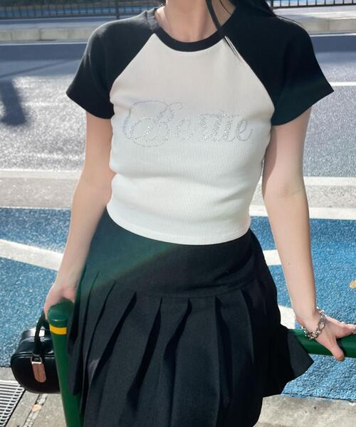 WEGO（ウィゴー）の「WEGO/ラインストーンラグランちびT（Tシャツ/カットソー・レディース・ホワイト系その他/ブラック系その他/ブラウン・FREE）」の7枚目の写真