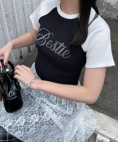 WEGO（ウィゴー）の「WEGO/ラインストーンラグランちびT（Tシャツ/カットソー・レディース・ホワイト系その他/ブラック系その他/ブラウン・FREE）」の10枚目の写真