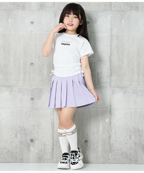 ANAP kids(アナップキッズ)の「サイドシャーリングバタフライあきトップス(Tシャツ/カットソー・キッズ・ブラック/ライム/ホワイト・130cm/120cm/110cm)」の12枚目の写真