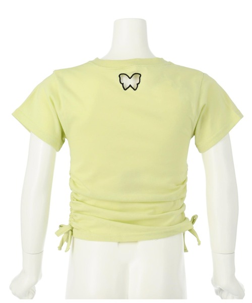 ANAP kids(アナップキッズ)の「サイドシャーリングバタフライあきトップス(Tシャツ/カットソー・キッズ・ブラック/ライム/ホワイト・130cm/120cm/110cm)」の5枚目の写真
