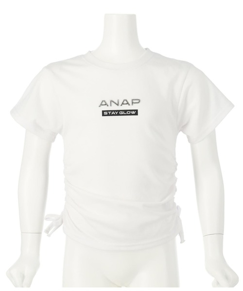 ANAP kids(アナップキッズ)の「サイドシャーリングバタフライあきトップス(Tシャツ/カットソー・キッズ・ブラック/ライム/ホワイト・130cm/120cm/110cm)」の13枚目の写真