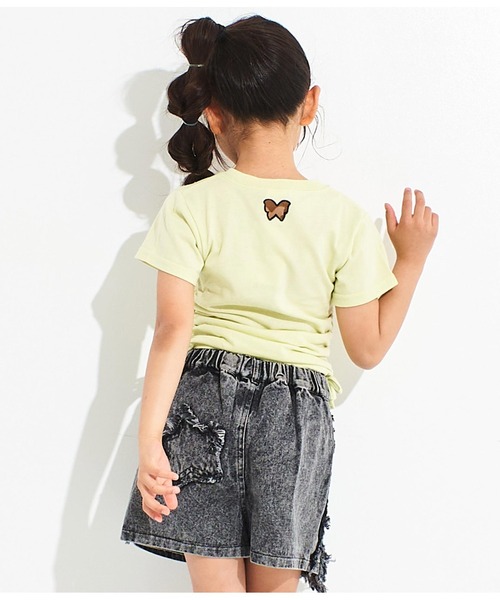 ANAP kids(アナップキッズ)の「サイドシャーリングバタフライあきトップス(Tシャツ/カットソー・キッズ・ブラック/ライム/ホワイト・130cm/120cm/110cm)」の16枚目の写真