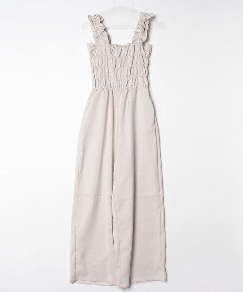 Per sist ence(パーシエンス)の「ヘザーエステルツイルシャーリングサロペット(サロペット/オーバーオール・レディース・ベージュ/アイボリー/ブラック/ブラウン/チャコールグレー・FREE)」の2枚目の写真