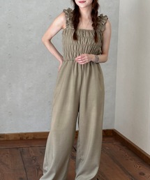 シャーリング」に該当するレディースのサロペット/オーバーオール