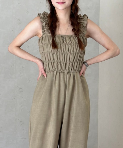 ワッシャーシャーリングサロペット 新品 ragout なっぴ nappi ワッシャー シャーリングサロペット L