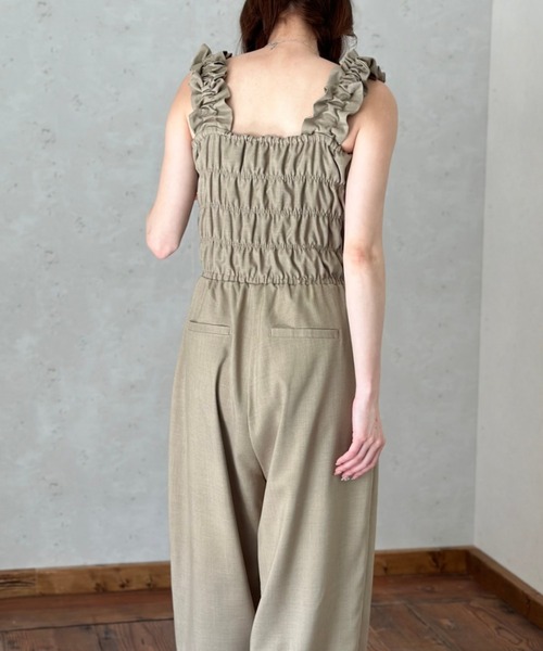 Per sist ence(パーシエンス)の「ヘザーエステルツイルシャーリングサロペット(サロペット/オーバーオール・レディース・ベージュ/アイボリー/ブラック/ブラウン/チャコールグレー・FREE)」の14枚目の写真