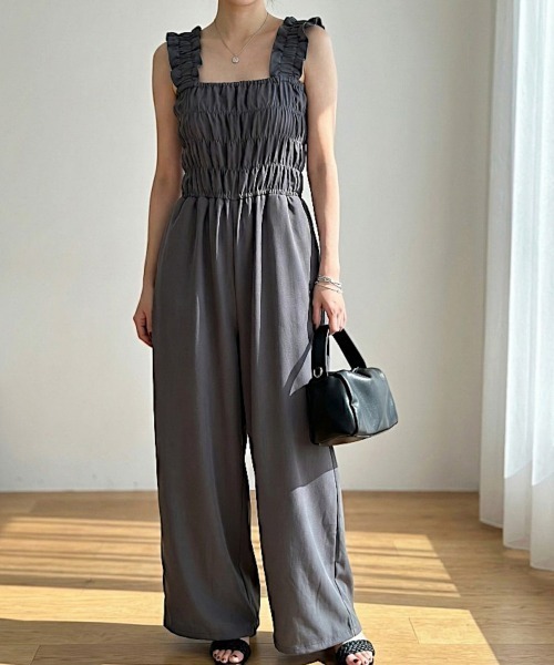 Per sist ence(パーシエンス)の「ヘザーエステルツイルシャーリングサロペット(サロペット/オーバーオール・レディース・ベージュ/アイボリー/ブラック/ブラウン/チャコールグレー・FREE)」の20枚目の写真