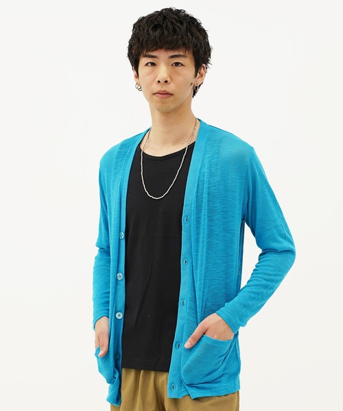 【夏】H beauty&youth ブルーサマーカーディガン セール】春夏用サマーニット薄手カーディガン（Tシャツ