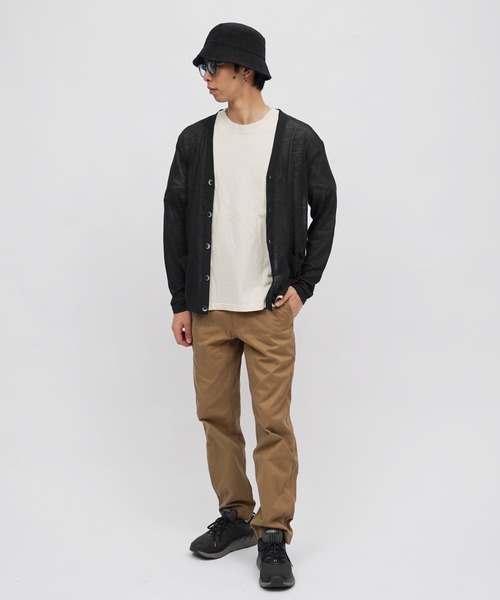 ACQUIESCE(アクイエス)の「春夏用サマーニット薄手カーディガン(Tシャツ/カットソー・メンズ・ブラック/カーキ/グレー/ターコイズブルー/ライトイエロー/ネイビー・MEDIUM/LARGE/X-LARGE)」の9枚目の写真