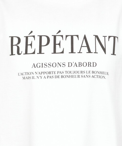 OPAQUE.CLIP（オペークドットクリップ）の「◆UV フレンチスリーブロゴTシャツ【洗濯機洗い可】（Tシャツ/カットソー・レディース・ホワイト/チャコールグレー/ライトベージュ・36/40/38）」の7枚目の写真