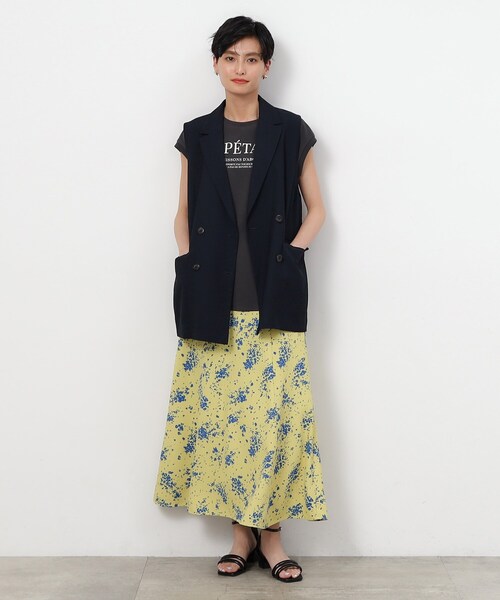 OPAQUE.CLIP（オペークドットクリップ）の「◆UV フレンチスリーブロゴTシャツ【洗濯機洗い可】（Tシャツ/カットソー・レディース・ホワイト/チャコールグレー/ライトベージュ・36/40/38）」の9枚目の写真