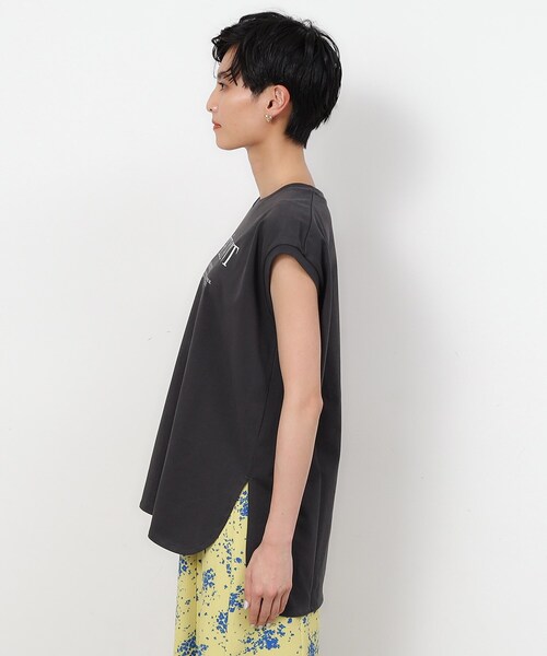 OPAQUE.CLIP（オペークドットクリップ）の「◆UV フレンチスリーブロゴTシャツ【洗濯機洗い可】（Tシャツ/カットソー・レディース・ホワイト/チャコールグレー/ライトベージュ・36/40/38）」の17枚目の写真