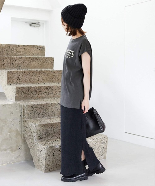 SLOBE IENA(スローブイエナ)の「《追加》VACANCESロゴフレンチTEE(Tシャツ/カットソー・レディース・チャコールグレー/アイボリー/カーキ・FREE)」の5枚目の写真