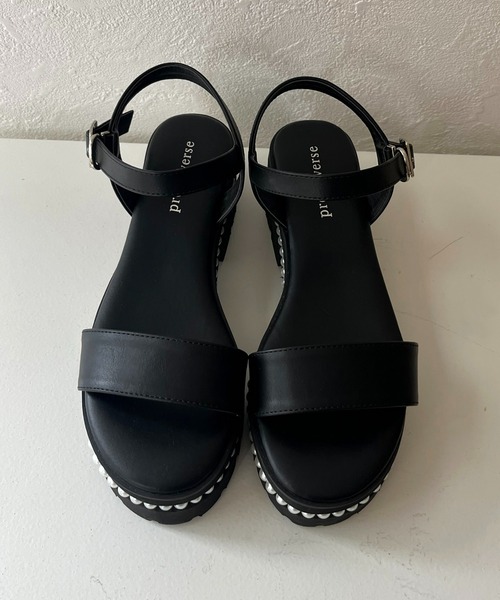 prose verse（プロズヴェール）の「パールヒール厚底サンダル（サンダル・レディース・ブラック・SMALL/MEDIUM/LARGE）」の5枚目の写真