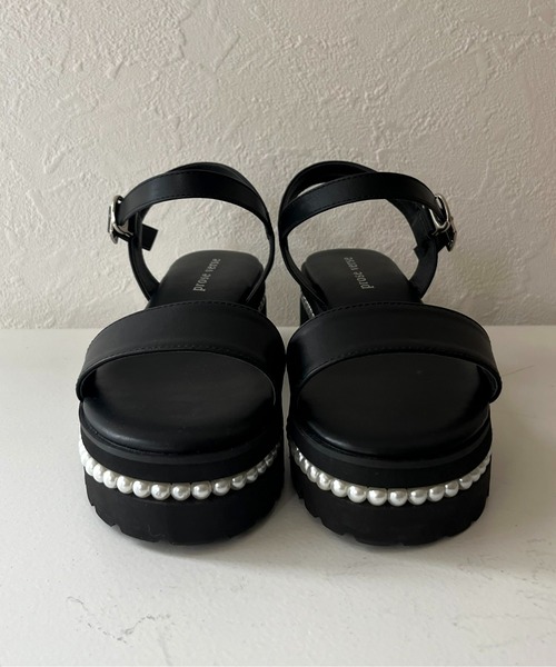 prose verse（プロズヴェール）の「パールヒール厚底サンダル（サンダル・レディース・ブラック・SMALL/MEDIUM/LARGE）」の6枚目の写真