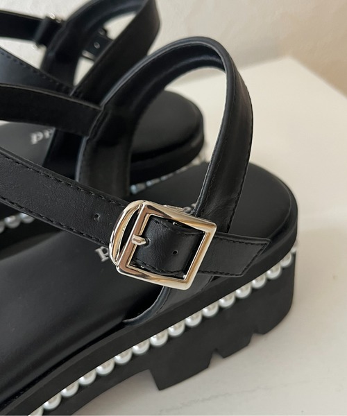 prose verse（プロズヴェール）の「パールヒール厚底サンダル（サンダル・レディース・ブラック・SMALL/MEDIUM/LARGE）」の7枚目の写真