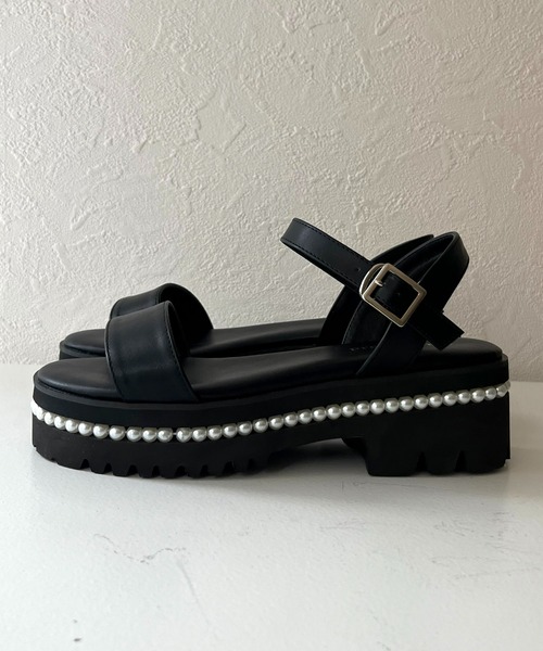 prose verse（プロズヴェール）の「パールヒール厚底サンダル（サンダル・レディース・ブラック・SMALL/MEDIUM/LARGE）」の8枚目の写真