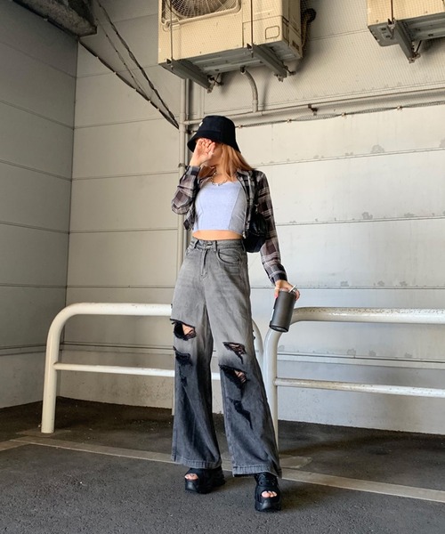 non-hedge（ノンヘッジ）の「コルセット風キャミソール（キャミソール・レディース・ブラック/ライトグレー/オフホワイト・FREE）」の7枚目の写真