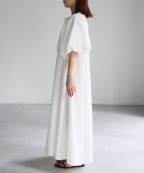 Riberry（リベリー）の「フロントリボン袖バルーンワンピース（ワンピース・レディース・ブラック/オフホワイト・MEDIUM）」の7枚目の写真