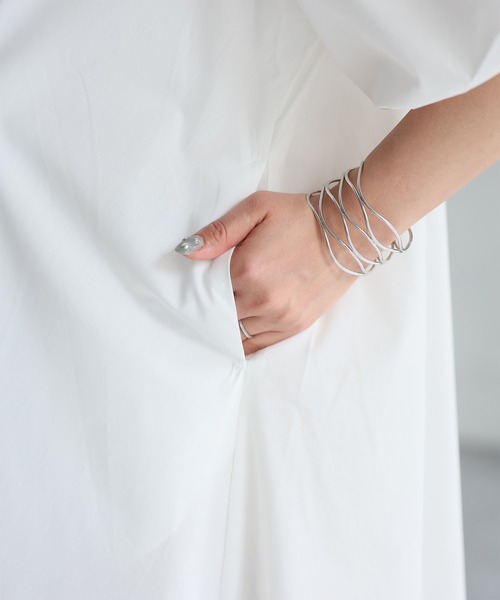 Riberry（リベリー）の「フロントリボン袖バルーンワンピース（ワンピース・レディース・ブラック/オフホワイト・MEDIUM）」の9枚目の写真