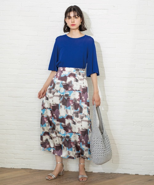 OPAQUE.CLIP(オペークドットクリップ)の「◆《6color》クールタッチフレアスリーブニット【洗濯機洗い可/UVケア/接触冷感/抗ピル】(ニット/セーター・レディース・ブラック/ブルー系その他/ライトベージュ/ダークブラウン系2/スモーキーグリーン系/ベージュ系その他5・40/38/42/36)」の17枚目の写真