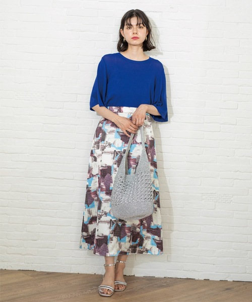 OPAQUE.CLIP(オペークドットクリップ)の「◆《6color》クールタッチフレアスリーブニット【洗濯機洗い可/UVケア/接触冷感/抗ピル】(ニット/セーター・レディース・ブラック/ブルー系その他/ライトベージュ/ダークブラウン系2/スモーキーグリーン系/ベージュ系その他5・40/38/42/36)」の16枚目の写真