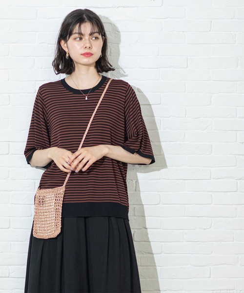 OPAQUE.CLIP(オペークドットクリップ)の「◆《6color》クールタッチフレアスリーブニット【洗濯機洗い可/UVケア/接触冷感/抗ピル】(ニット/セーター・レディース・ブラック/ブルー系その他/ライトベージュ/ダークブラウン系2/スモーキーグリーン系/ベージュ系その他5・40/38/42/36)」の13枚目の写真