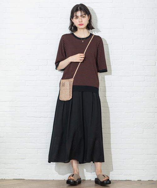 OPAQUE.CLIP(オペークドットクリップ)の「◆《6color》クールタッチフレアスリーブニット【洗濯機洗い可/UVケア/接触冷感/抗ピル】(ニット/セーター・レディース・ブラック/ブルー系その他/ライトベージュ/ダークブラウン系2/スモーキーグリーン系/ベージュ系その他5・40/38/42/36)」の10枚目の写真