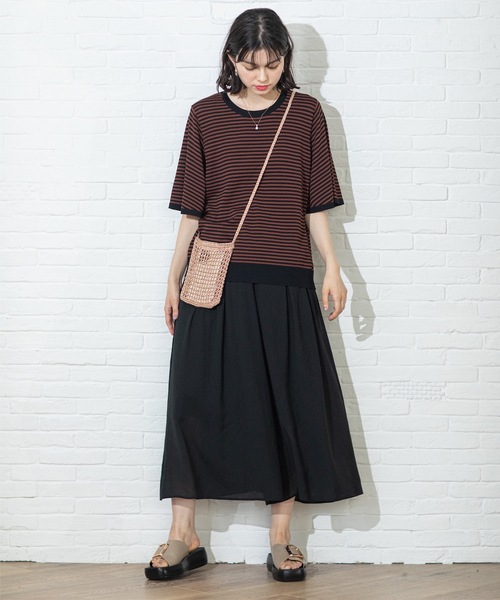 OPAQUE.CLIP(オペークドットクリップ)の「◆《6color》クールタッチフレアスリーブニット【洗濯機洗い可/UVケア/接触冷感/抗ピル】(ニット/セーター・レディース・ブラック/ブルー系その他/ライトベージュ/ダークブラウン系2/スモーキーグリーン系/ベージュ系その他5・40/38/42/36)」の9枚目の写真