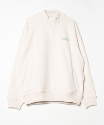 HUGO | HUGOロゴプリント コットンテリー ジップネック スウェットシャツ(スウェット)