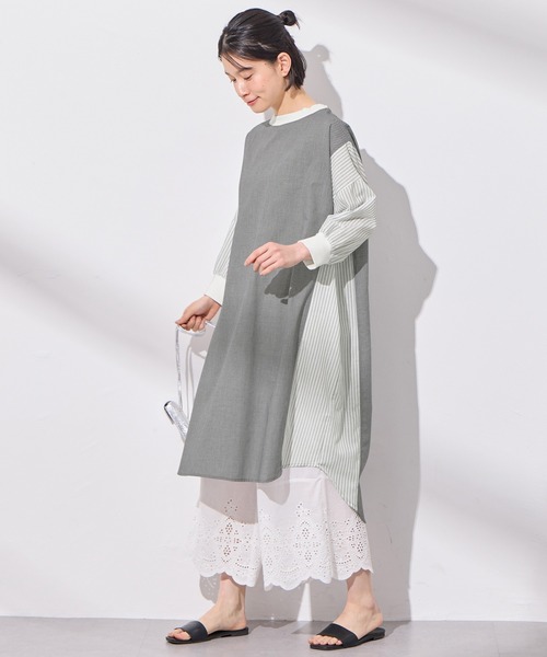 Viola e Viola(ヴィオラエヴィオラ)の「ストライプ切替ワンピース(ワンピース・レディース・ブラック/ブルー・MEDIUM/LARGE)」の10枚目の写真
