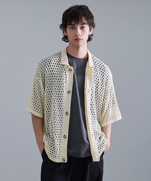 Revo. ニットメッシュ シャツカーディガン（シャツ/ブラウス）｜Revo.（レボ） 5,752円