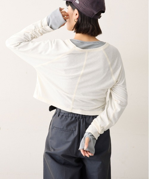 CIAOPANIC TYPY（チャオパニックティピー）の「カラーレイヤードシアーリブラグラントップス（Tシャツ/カットソー・レディース・オフホワイト/ブラウン/レッド/ネイビー・ONE SIZE）」の11枚目の写真