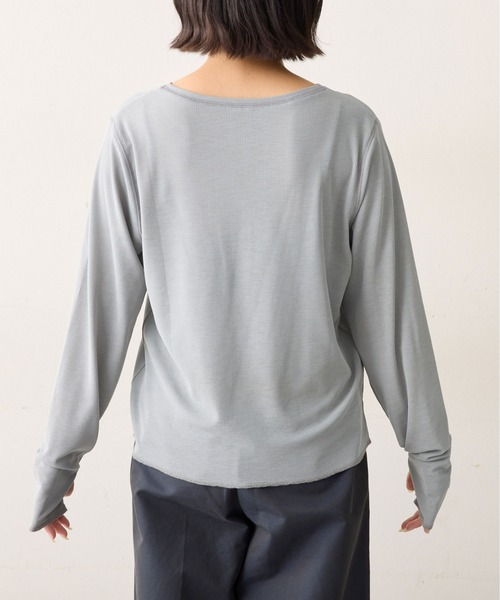 CIAOPANIC TYPY（チャオパニックティピー）の「カラーレイヤードシアーリブラグラントップス（Tシャツ/カットソー・レディース・オフホワイト/ブラウン/レッド/ネイビー・ONE SIZE）」の5枚目の写真