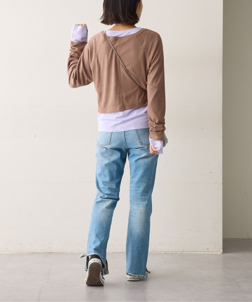 CIAOPANIC TYPY（チャオパニックティピー）の「カラーレイヤードシアーリブラグラントップス（Tシャツ/カットソー・レディース・オフホワイト/ブラウン/レッド/ネイビー・ONE SIZE）」の22枚目の写真