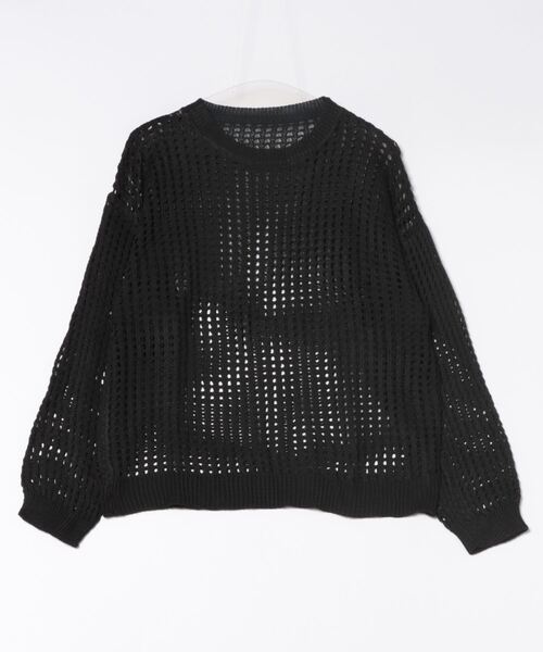 styiro(スタイロ)の「透かし編みニット メッシュプルオーバー(ニット/セーター・レディース・ブラック/ホワイト/グレー/カーキ・FREE)」の10枚目の写真