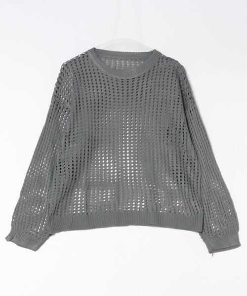 styiro(スタイロ)の「透かし編みニット メッシュプルオーバー(ニット/セーター・レディース・ブラック/ホワイト/グレー/カーキ・FREE)」の11枚目の写真