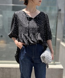 un dix cors | 変形ドット２WAYチュニック(シャツ/ブラウス)