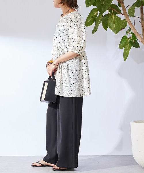un dix cors（アンディコール）の「変形ドット2WAYチュニック（シャツ/ブラウス・レディース・ホワイト/ブラック・FREE）」の10枚目の写真
