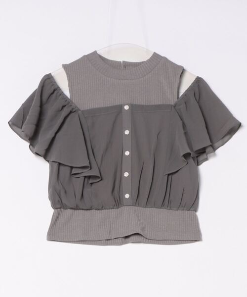 abc une face(アーベーセーアンフェイス)の「2WAYドッキングカットソー(Tシャツ/カットソー・レディース・ブラック/ホワイト/ホワイト系その他/パープル系その他/ブルー系その他/グレー/ブラック系その他・FREE)」の5枚目の写真