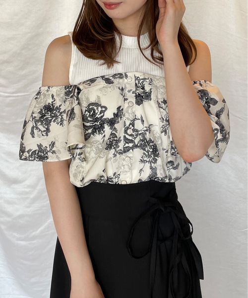abc une face(アーベーセーアンフェイス)の「2WAYドッキングカットソー(Tシャツ/カットソー・レディース・ブラック/ホワイト/ホワイト系その他/パープル系その他/ブルー系その他/グレー/ブラック系その他・FREE)」の4枚目の写真