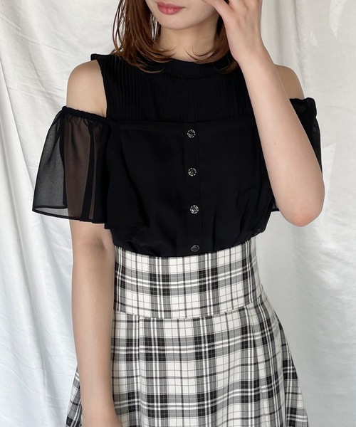 abc une face(アーベーセーアンフェイス)の「2WAYドッキングカットソー(Tシャツ/カットソー・レディース・ブラック/ホワイト/ホワイト系その他/パープル系その他/ブルー系その他/グレー/ブラック系その他・FREE)」の1枚目の写真