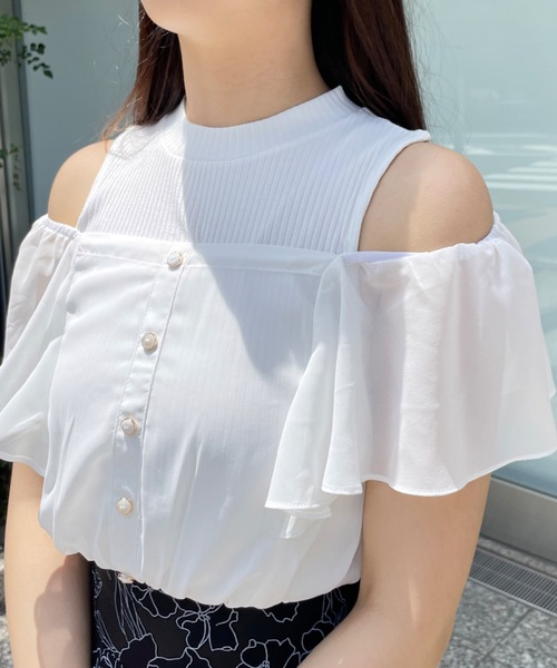 abc une face(アーベーセーアンフェイス)の「2WAYドッキングカットソー(Tシャツ/カットソー・レディース・ブラック/ホワイト/ホワイト系その他/パープル系その他/ブルー系その他/グレー/ブラック系その他・FREE)」の10枚目の写真